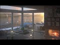 Let's sleep in a floating house on a lake with a fireplace | Sound of running water | Houseboats