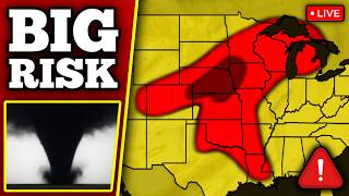 🔴 HUGE TORNADO ON THE GROUND - Strong Tornadoes Possible With LIVE Storm Chasers...