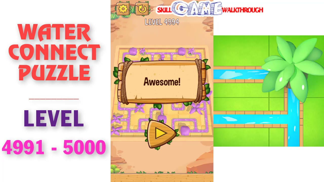 Water Connect Puzzle Level 4991 - 5000 Walkthrough | SkillGameWalkthrough