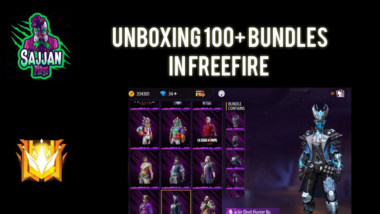 Unboxing 100+ Rare Bundles In FreeFire// Collection Battle In FreeFire ...