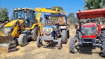 New Jcb 3dx Eco Xpert Backhoe Machine Loading Red Mud In Mahindra and Swaraj Tractor | Jcb Video
