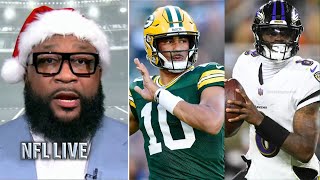 NFL LIVE | No way in HELL Ravens beat Packers - Marcus Spears believes Jordan Love outplay Lamar