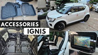 Maruti Suzuki Ignis Latest Accessories | Lamination | Rear Camera | Door Beading 5d Mats Door Visor