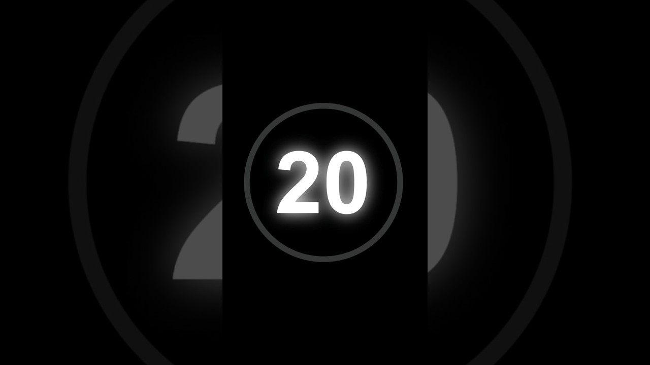 20 Second Countdown Timer with clock Ticking sound & Finish alarm beep 