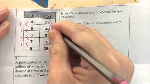 Recognizing Linear and Exponential Functions; Writing Equations