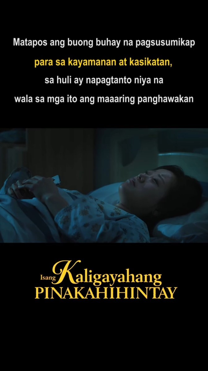 Matapos ang buong buhay na pagsusumikap para sa kayamanan at kasikatan, sa huli ay napagtanto niya na wala sa mga ito ang maaaring panghawakan.