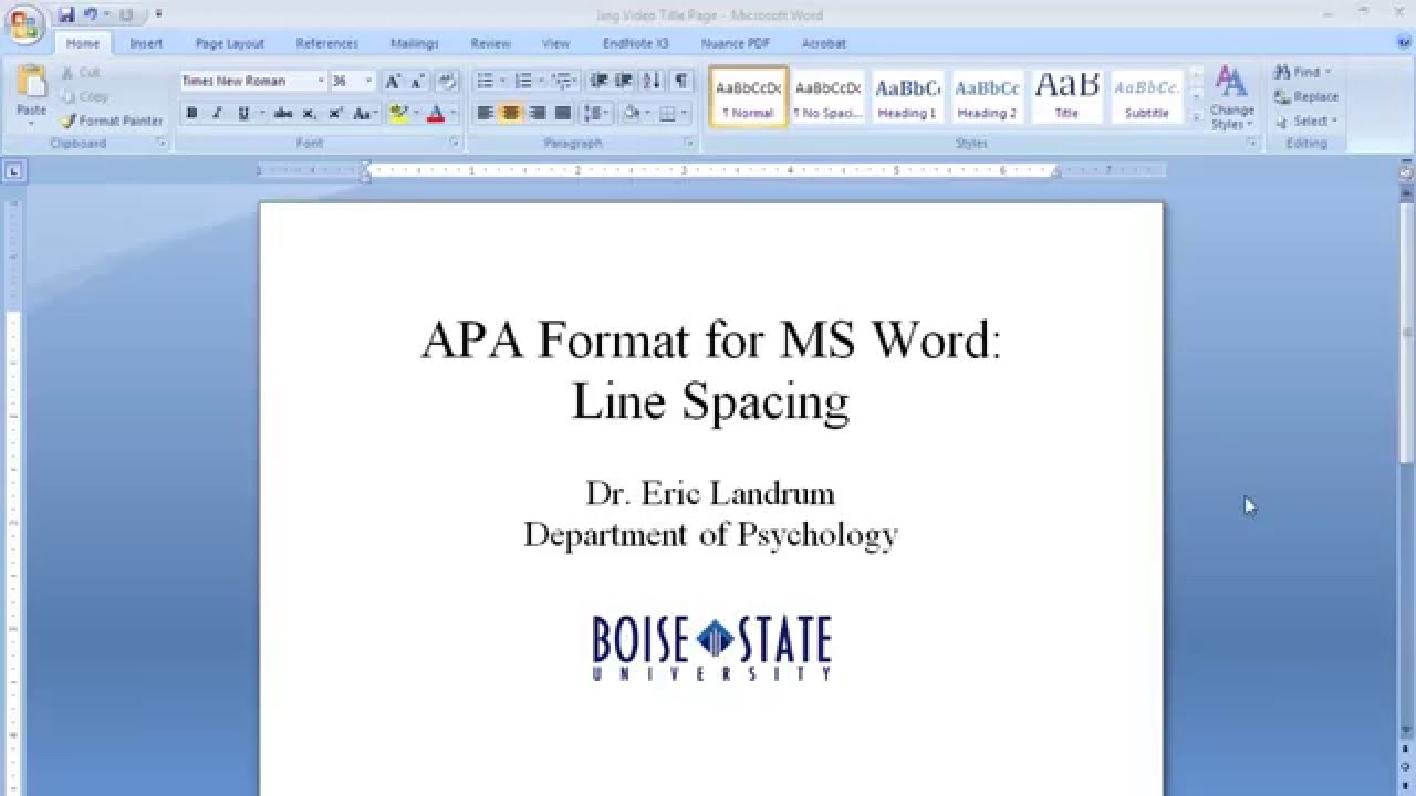 apa essay line spacing