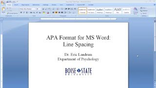 APA Format for Microsoft Word: Line Spacing