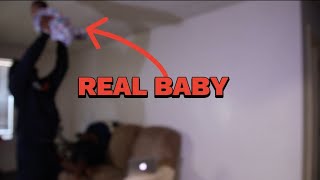 THROWING MY FRIEND NEW BORN TO THE CELLING ...WORST IDEA EVER!! (PRANK )