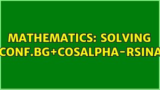Mathematics: Solving $1+cosalpha-Rsinalpha=0$ (4 Solutions!!)
