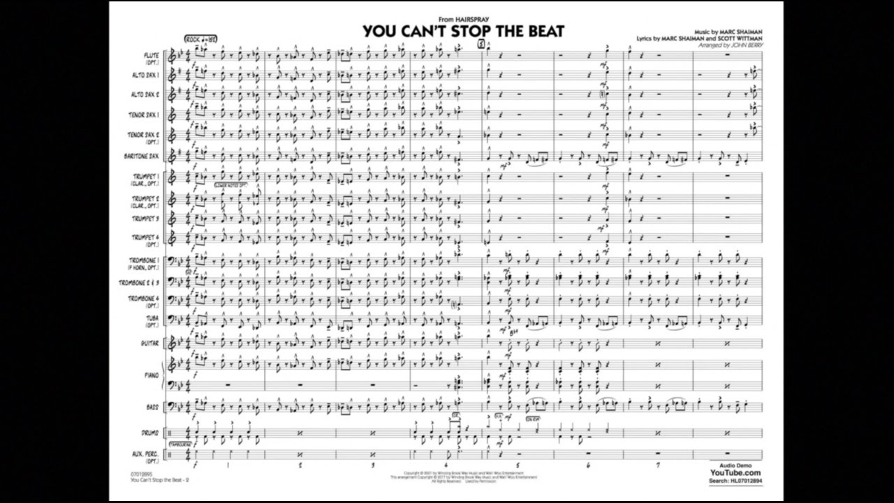 You Can T Stop The Beat From Hairspray Arranged By John Berry Youtube