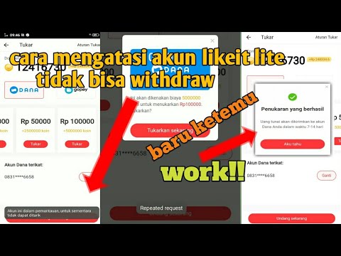 solusi mengatasi tidak bisa withdraw aplikasi likeit lite ke Dana