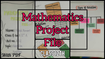 Maths Project file on Relations and Functions |Class 12th |CBSE| Relations and Functions |With PDF |