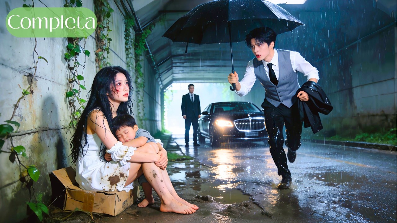 Noche de tormenta, mamá soltera pobre bajo un puente; CEO ve q fue su ONS—¡Las lleva a casa!