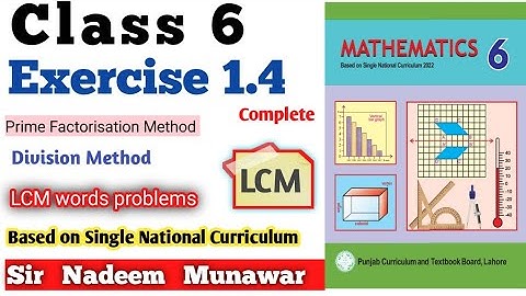 Class 6 Exercise 1.4   Single National  Ex 1.4 6th  SNC PCTB Maths Square Root Sir Nadeem Munawar