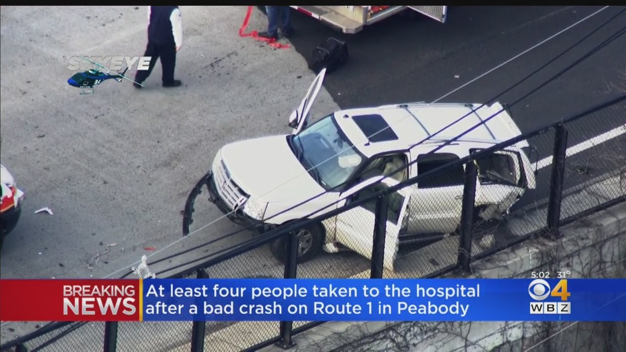 Route 1 North In Peabody Shut Down After Car Crash YouTube