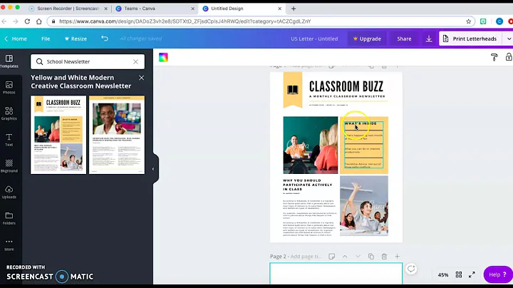 Using Canva to Create a Classroom Newsletter