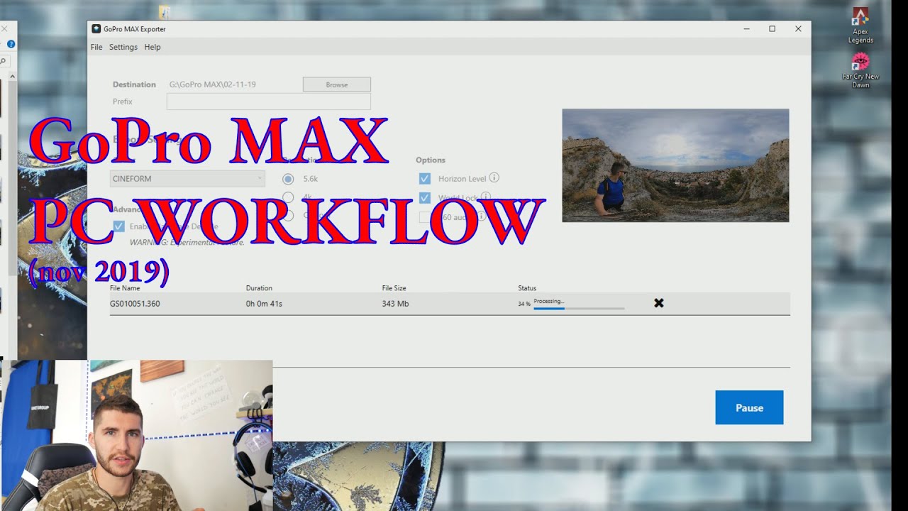 GoPro MAX - PC Workflow (nov 2019 