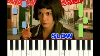 SLOW piano tutorial LA DISPUTE Amélie Poulain, Yann Tiersen, partition gratuite, free sheet music