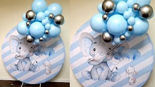 Mocsicka party backdrop and stand review || Baby shower balloon setup || how to