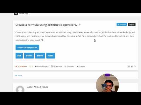 Create a formula using arithmetic operators. -- Without using parentheses, enter a formula in cell