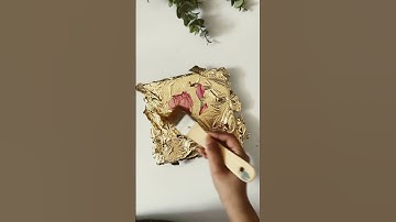 Gold leaf tutorial | how to use gold leaf on canvas| #goldleafart #tulips #art