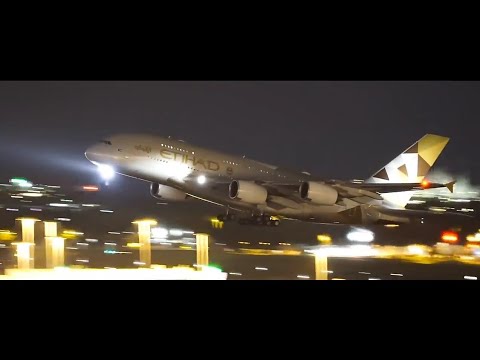 Etihad beautiful night takeoff | Airline lovers new whatsapp status| subscribe for more videos|