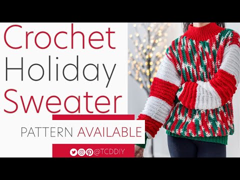 EASY Crochet Oversized Christmas Sweater | Pattern & Tutorial DIY