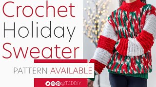 EASY Crochet Oversized Christmas Sweater | Pattern & Tutorial DIY