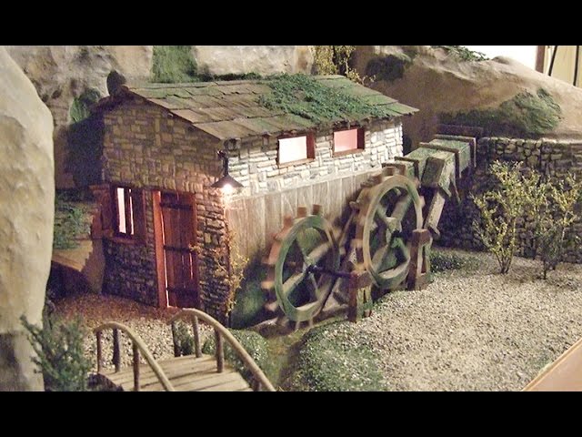 Diorama Presepe Mulino Ad Acqua In Movimento Youtube