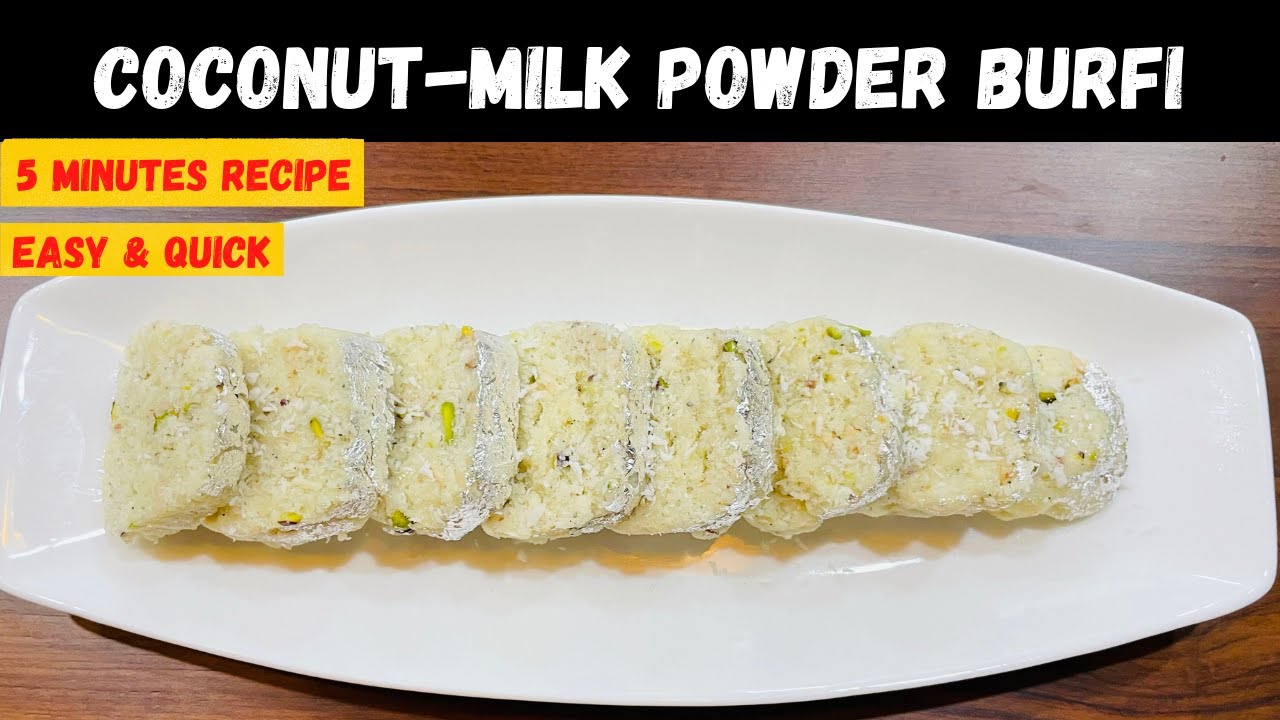 Coconut Milk Powder Burfi | Coconut Barfi | How To Make Coconut Burfi