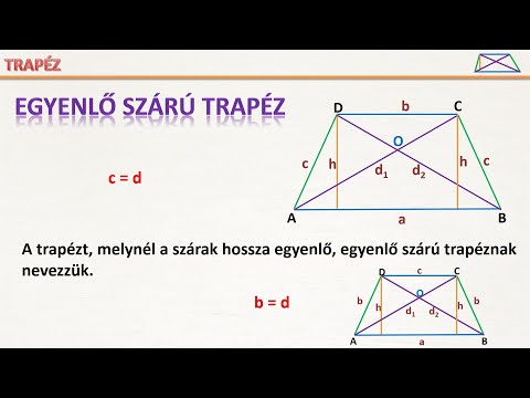 Videó: Hogyan lehet megtalálni az egyenlő szárú trapéz alapszögeit?