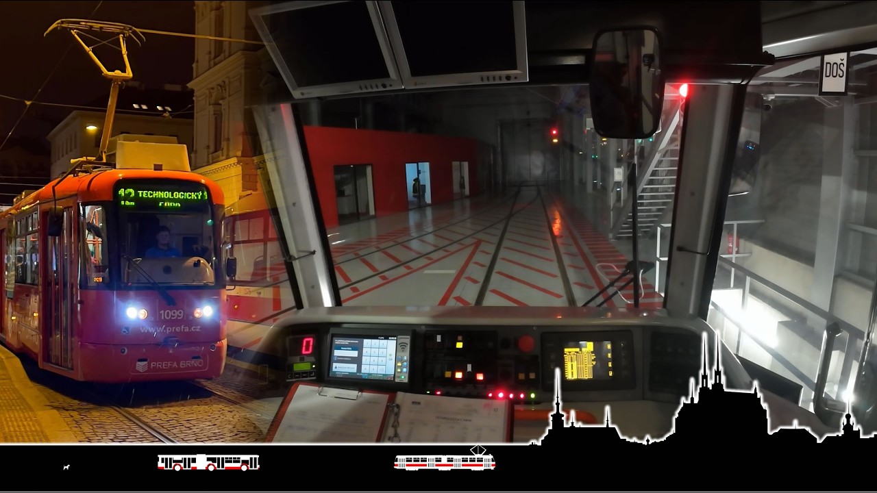 Finále na posilové 12 a zakončení služby ve vozovně 🚋 Tram cab view Brno