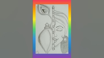 Lord Krishna Half Face Drawing 😍😍🙏✍️ #easydrawing #krishna #kanha #shortsfeed