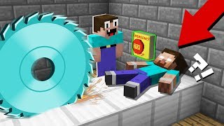 HOW to CUT HEROBRINE WITH a SAW? THE MOST DANGEROUS TRAP in Minecraft Noob vs Pro