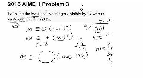 2015 AIME II Problem 3 (Integer, Remainder, Modular Arithmetic)