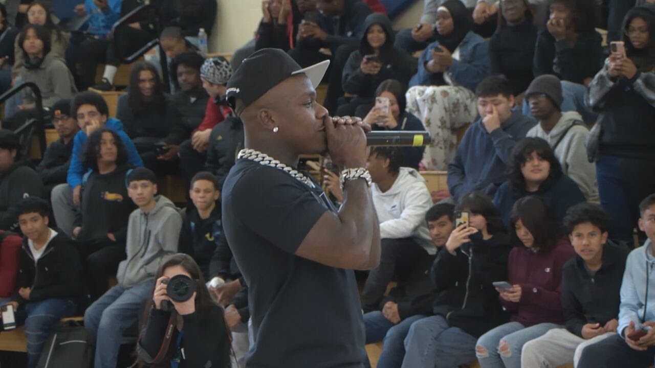 Rapper DaBaby surprises students at Charlotte high school YouTube