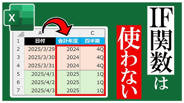 【Excel時短術】IF不要！超シンプル数式で3月決算会計年度＆四半期を割り出す方法