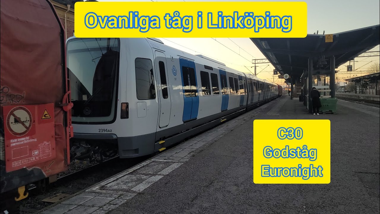 Ovanliga tåg i Linköping. C30, Godståg & Euronight. 01/04/2025