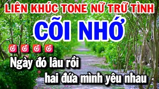 Karaoke Liên Khúc Tone Nữ Trữ Tình Dễ Hát 2024 | Cõi Nhớ - Đò Sang Ngang