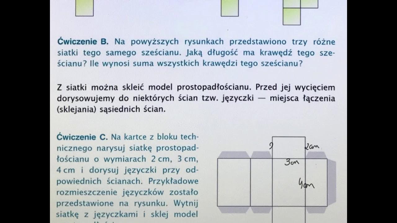 Sprawdzian Kl 4 Siatki Prostopadłościanów - Lekcja . Siatki prostopadłościanów - klasa IV. - YouTube