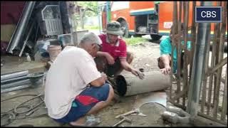 sangar❗Proses pemasangan knalpot Ngorok Bus Pantura Warga baru Pratama