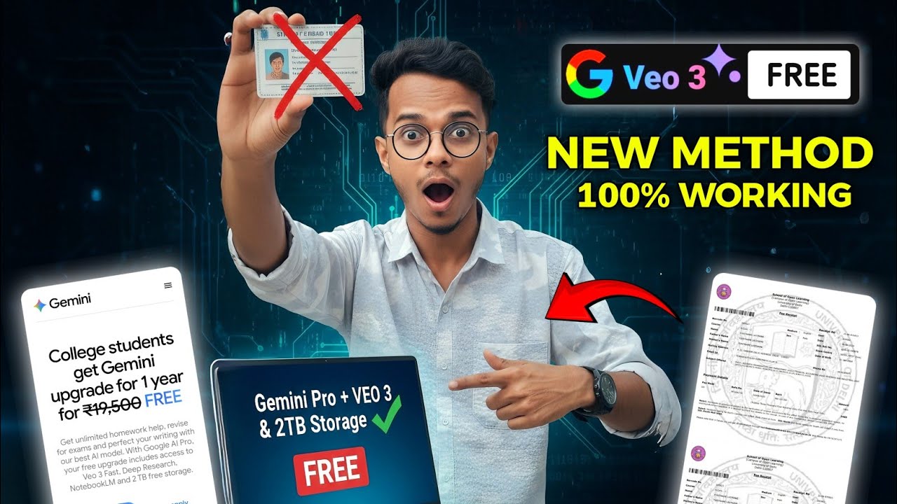 Gemini Pro + Nano & Veo 3 Student Offer For FREE & | Unlimited AI Video ...