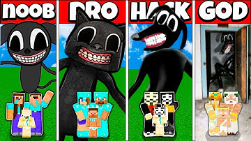 Minecraft Battle FAMILY CARTOON DOG SCP BUILD HOUSE CHALLENGE NOOB vs PRO vs HACKER vs GOD Animation