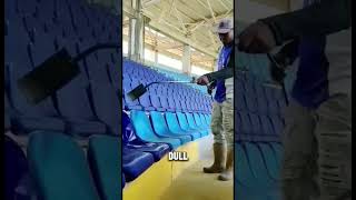 Amazing technique renewing stadium seats #shorts