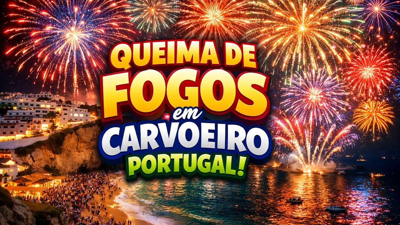 QUEIMA DE FOGOS EM CARVOEIRO 🇵🇹 | Espetáculo Incrível no Algarve - 01-01-2026