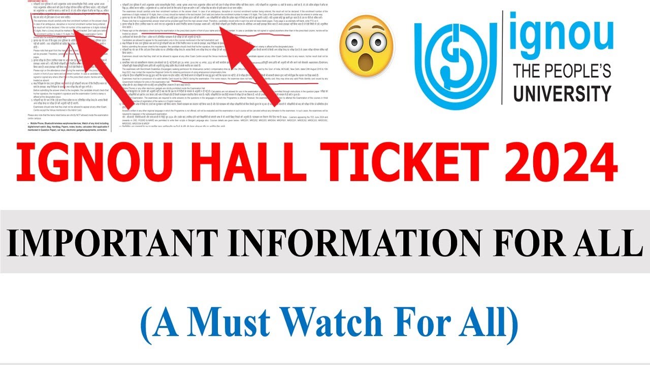 Ignou hall ticket 2024 important guidelines released for all a must