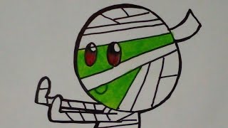 Como Dibujar Una Momia Kawaii Edición Halloween Día De Brujas.