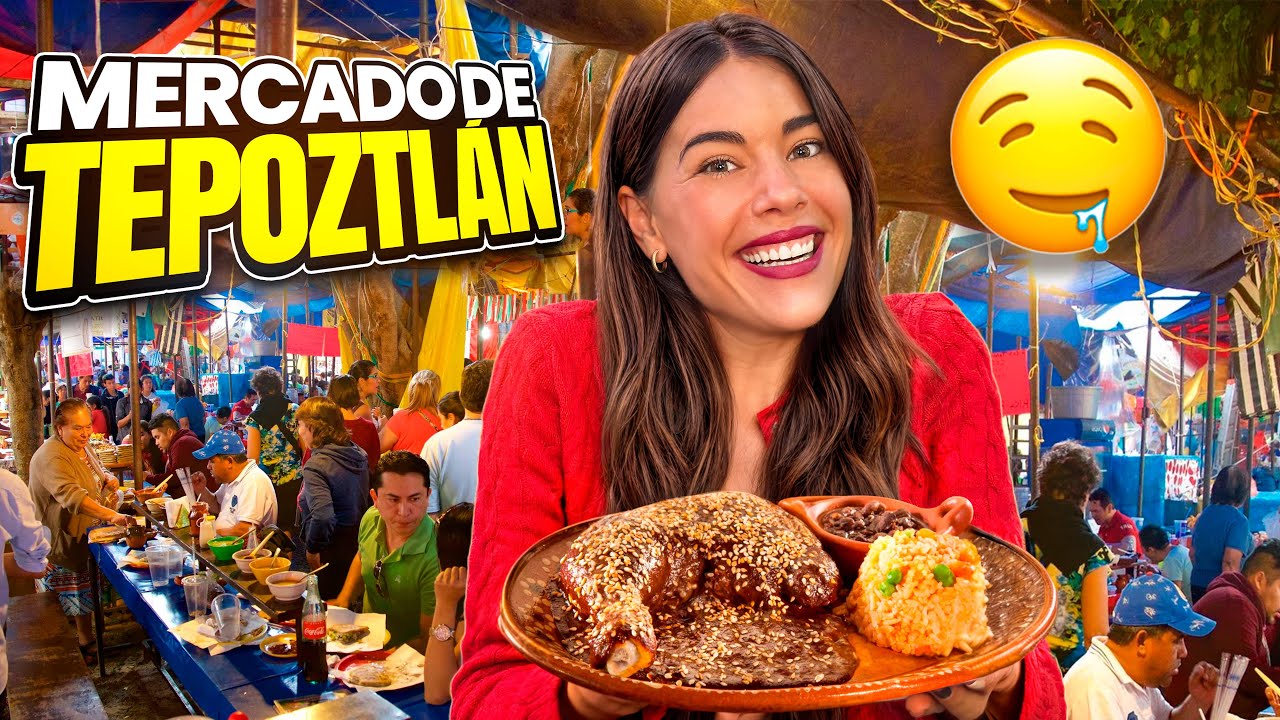 DÓNDE COMER en TEPOZTLÁN? Lo MEJOR está en el MERCADO | MÉXICO | 4K