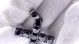 Iced Out Black on Black 1 Row Bling Bling Cross